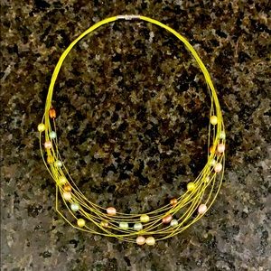 Avon Green and Pearl Necklace